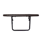 Table de balcon pliable en osier pour l'intérieur et l'extérieur avec structure métallique et pinces réglables