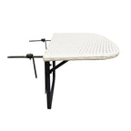 Table de balcon pliable en osier pour l'intérieur et l'extérieur avec structure métallique et pinces réglables