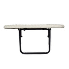 Table de balcon pliable en osier pour l'intérieur et l'extérieur avec structure métallique et pinces réglables