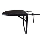Table de balcon pliable en osier pour l'intérieur et l'extérieur avec structure métallique et pinces réglables