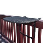 Table de balcon pliable en osier pour l'intérieur et l'extérieur avec structure métallique et pinces réglables