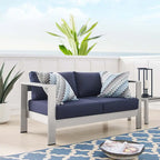 Causeuse d'extérieur Shore en aluminium avec tissu Sunbrella