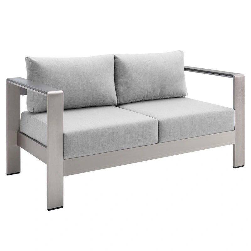 Causeuse d'extérieur Shore en aluminium avec tissu Sunbrella