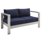 Causeuse d'extérieur Shore en aluminium avec tissu Sunbrella