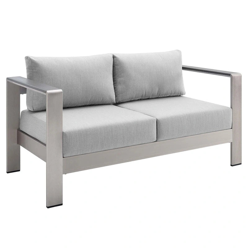 Causeuse d'extérieur Shore en aluminium avec tissu Sunbrella