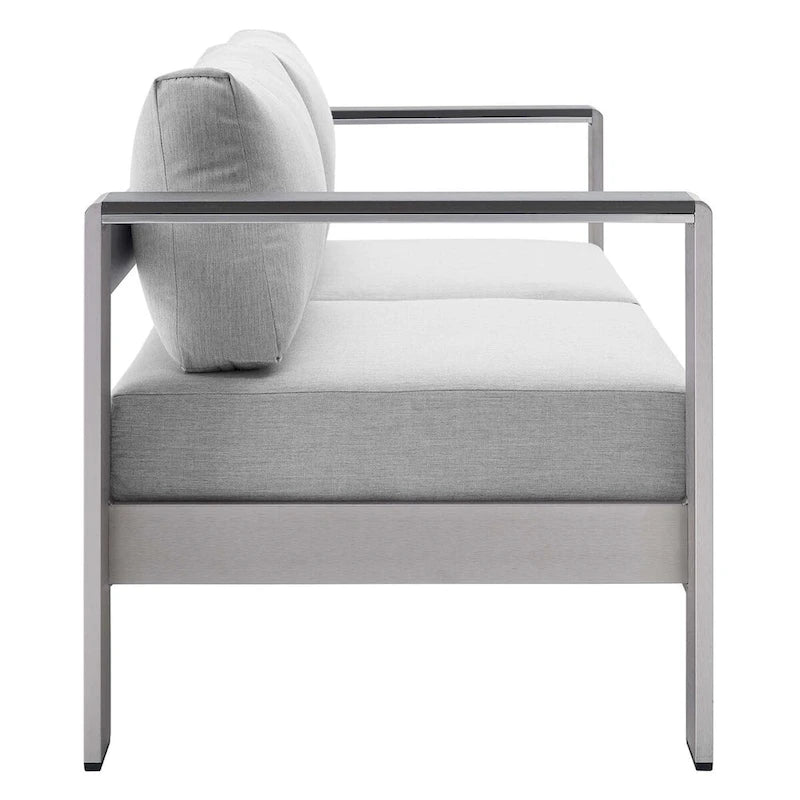 Causeuse d'extérieur Shore en aluminium avec tissu Sunbrella