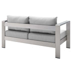 Causeuse d'extérieur Shore en aluminium avec tissu Sunbrella