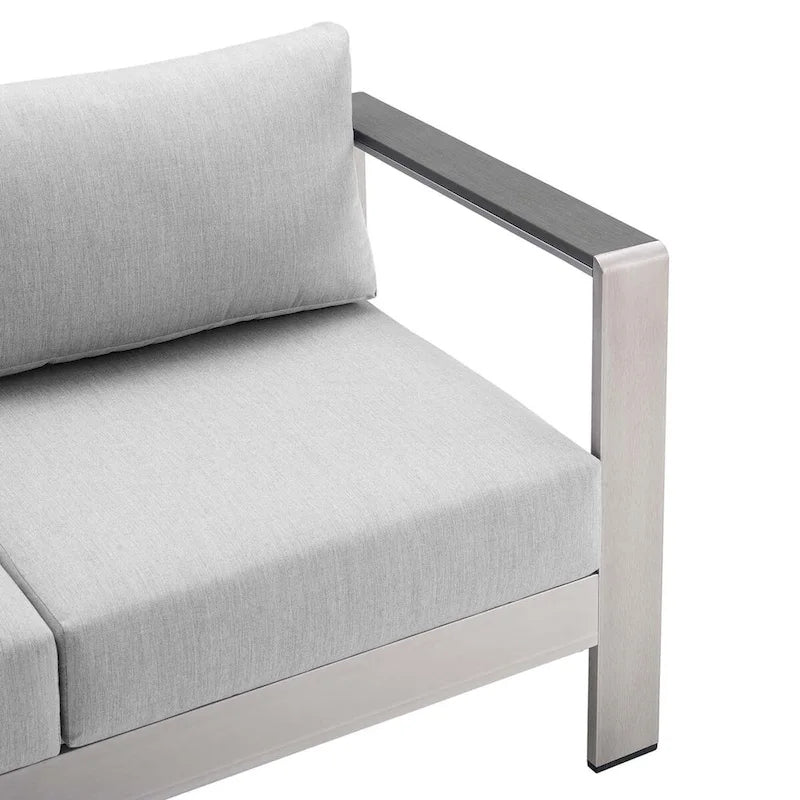 Causeuse d'extérieur Shore en aluminium avec tissu Sunbrella