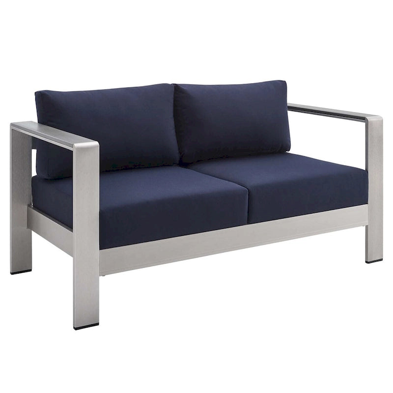 Causeuse d'extérieur Shore en aluminium avec tissu Sunbrella