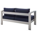 Causeuse d'extérieur Shore en aluminium avec tissu Sunbrella