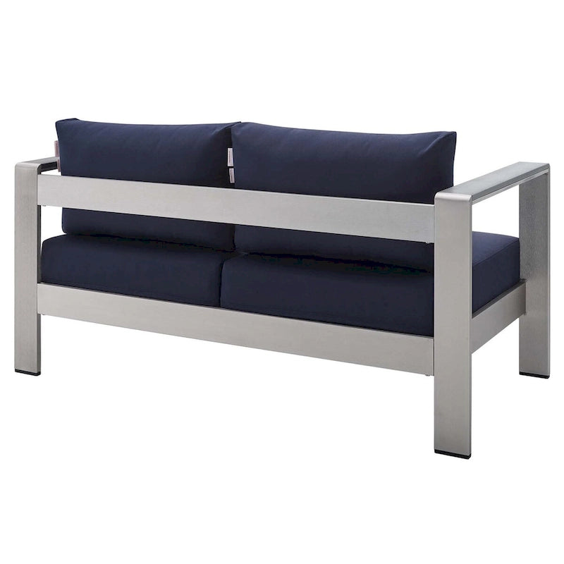Causeuse d'extérieur Shore en aluminium avec tissu Sunbrella