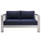 Causeuse d'extérieur Shore en aluminium avec tissu Sunbrella