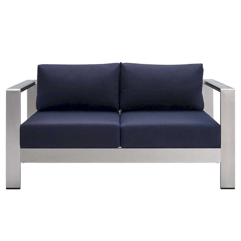 Causeuse d'extérieur Shore en aluminium avec tissu Sunbrella