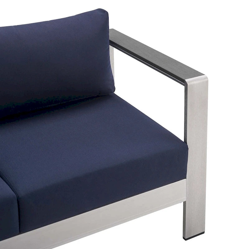 Causeuse d'extérieur Shore en aluminium avec tissu Sunbrella