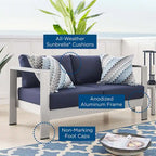 Causeuse d'extérieur Shore en aluminium avec tissu Sunbrella