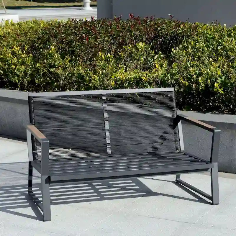Ensemble de conversation de patio en aluminium 4 pièces avec coussins