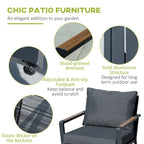 Ensemble de conversation de patio en aluminium 4 pièces avec coussins