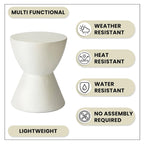 Table d'appoint ronde de 14 po en Fiberstone - Table d'appoint moderne pour intérieur et extérieur