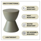 Table d'appoint ronde de 14 po en Fiberstone - Table d'appoint moderne pour intérieur et extérieur