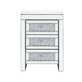 Table d'appoint rectangulaire en miroir argenté 15,7 W avec recharge sans fil et USB