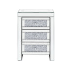 Table d'appoint rectangulaire en miroir argenté 15,7 W avec recharge sans fil et USB