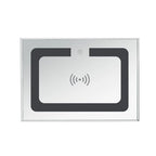 Table d'appoint rectangulaire en miroir argenté 15,7 W avec recharge sans fil et USB