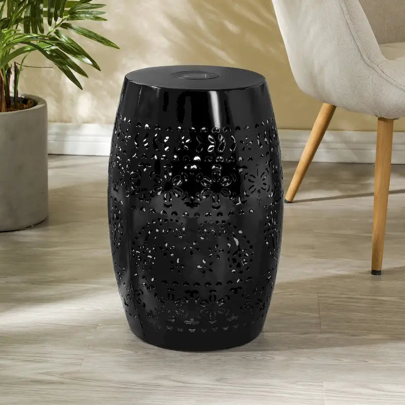Danya Indoor/Outdoor Iron Side Table with Solar Powered Light and Built-In Battery by Christopher Knight Home