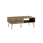Table basse rectangulaire en bois 42 W avec étagère de rangement et tiroir