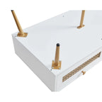 Table basse rectangulaire en bois 42 W avec étagère de rangement et tiroir