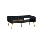 Table basse rectangulaire en bois 42 W avec étagère de rangement et tiroir