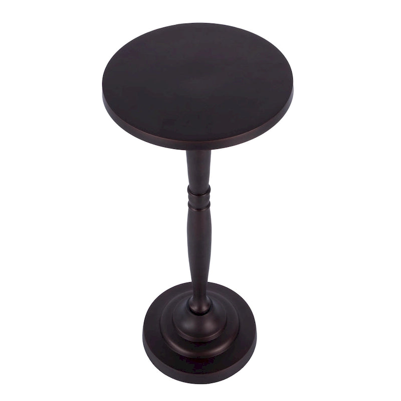 Table d'appoint Landon ronde en métal sur pied central