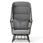 Fauteuil œuf de salon PELLEBANT en osier PE et aluminium pour l'intérieur et l'extérieur avec auvent et coussins