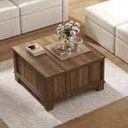 31.5 Rustic Farmhouse Lift Top Square Coffee Table with Storage