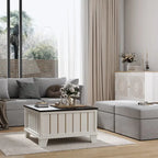 Table basse carrée rustique de ferme avec plateau relevable et rangement de 31,5 po