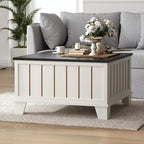 Table basse carrée rustique de ferme avec plateau relevable et rangement de 31,5 po
