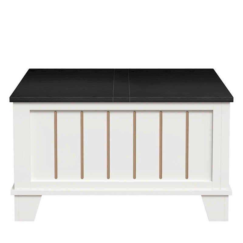 Table basse carrée rustique de ferme avec plateau relevable et rangement de 31,5 po