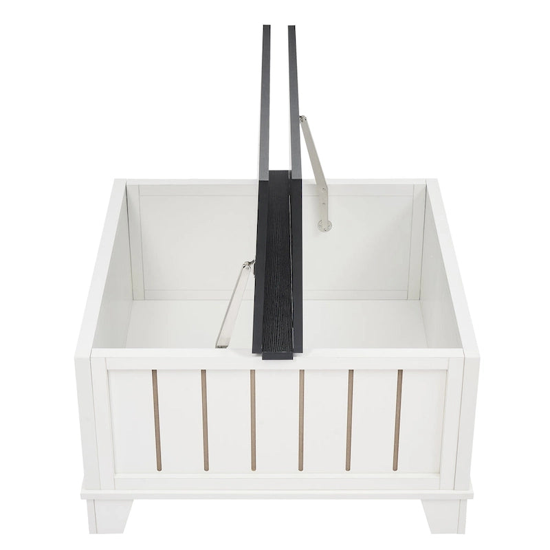 Table basse carrée rustique de ferme avec plateau relevable et rangement de 31,5 po