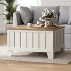 Table basse carrée rustique de ferme avec plateau relevable et rangement de 31,5 po