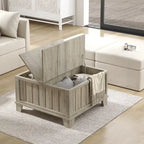 Table basse carrée rustique de ferme avec plateau relevable et rangement de 31,5 po