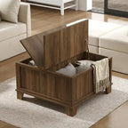 Table basse carrée rustique de ferme avec plateau relevable et rangement de 31,5 po