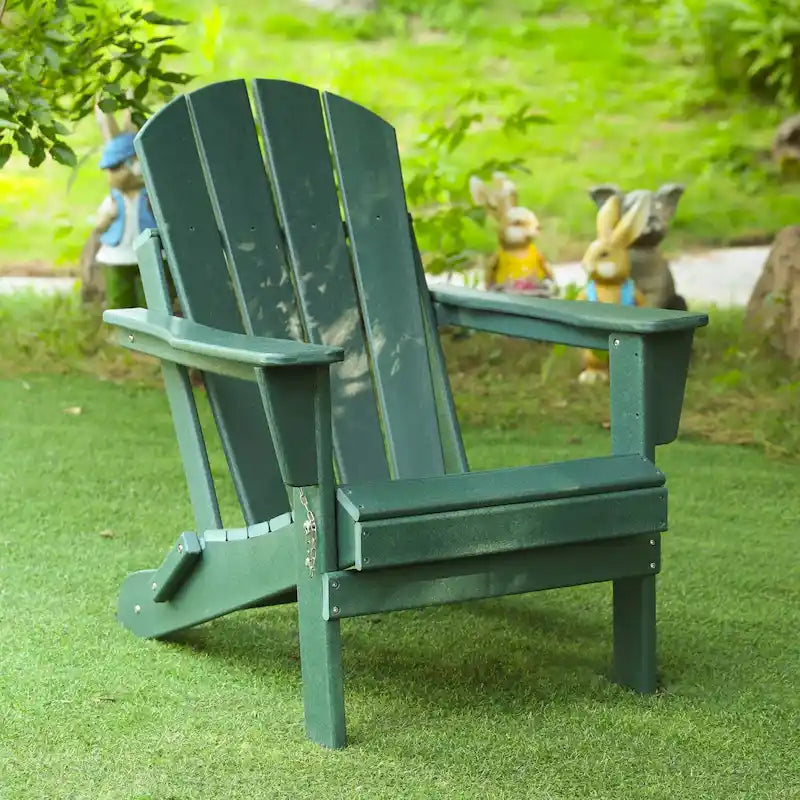 Chaise Adirondack pliante, fauteuil Adirondack ergonomique en HDPE résistant aux intempéries, empilable et relaxant
