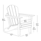 Chaise Adirondack pliante, fauteuil Adirondack ergonomique en HDPE résistant aux intempéries, empilable et relaxant