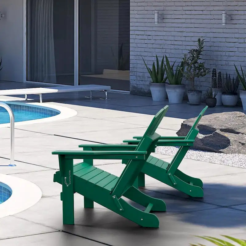 Chaise Adirondack pliante, fauteuil Adirondack ergonomique en HDPE résistant aux intempéries, empilable et relaxant