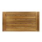 Table basse d'extérieur en bois d'acacia, finition teck / métal rustique marron et noir, 27,25P x 45,75L x 18H
