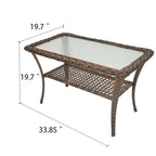 Table d'appoint d'extérieur en rotin avec rangement