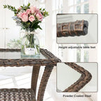 Table d'appoint d'extérieur en rotin avec rangement