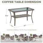 Table d'appoint d'extérieur en rotin avec rangement