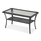 Table d'appoint d'extérieur en rotin avec rangement