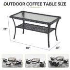 Table d'appoint d'extérieur en rotin avec rangement