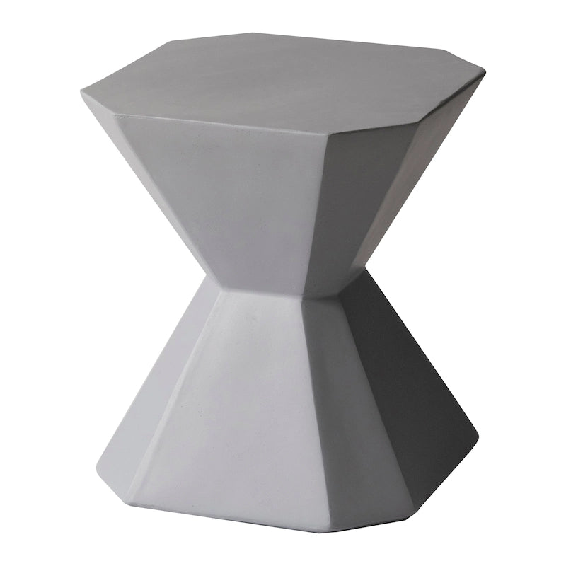 Table d'appoint Azure de 17 pouces en pierre composite - Table d'appoint d'appoint pour l'intérieur et l'extérieur